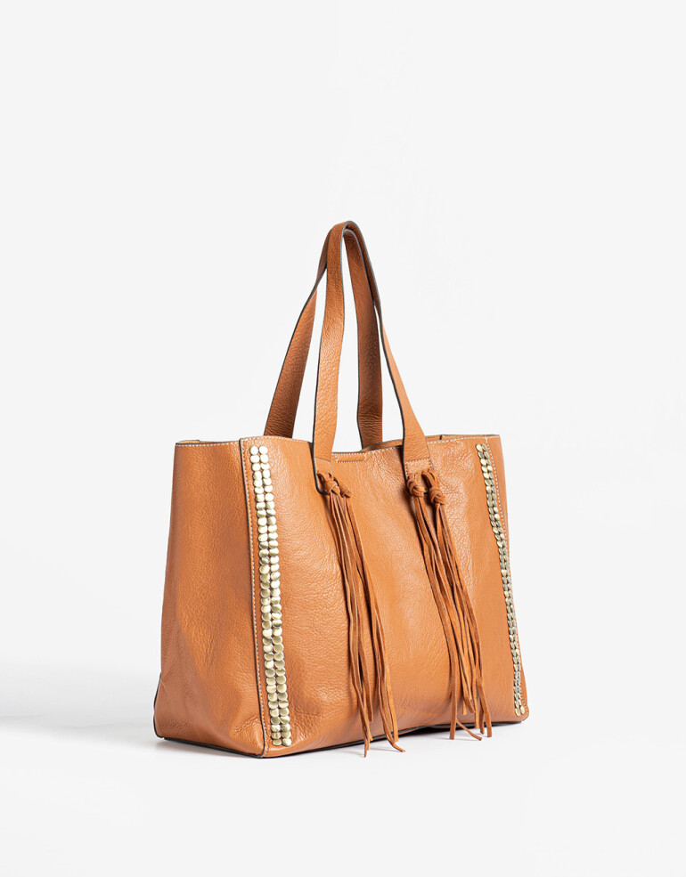 Shopper Shopper Con Flecos - Marron Suela