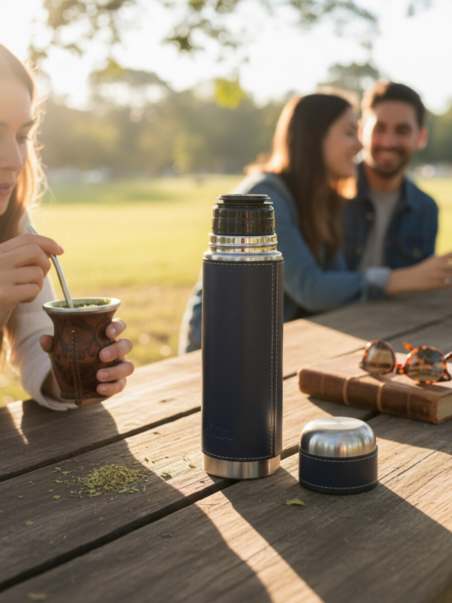 Termo de acero forrado 500 ml - Azul 