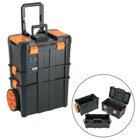 CAJA HERRA.3EN1 DESMONTABLE C/RUEDAS 25X19* TRUPER CHP-1925R N/a