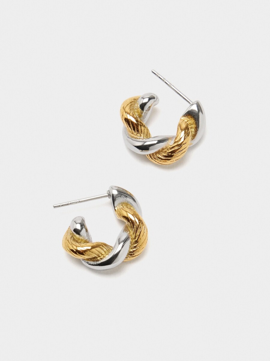Aros Trenzados - Acero Inoxidable bicolor