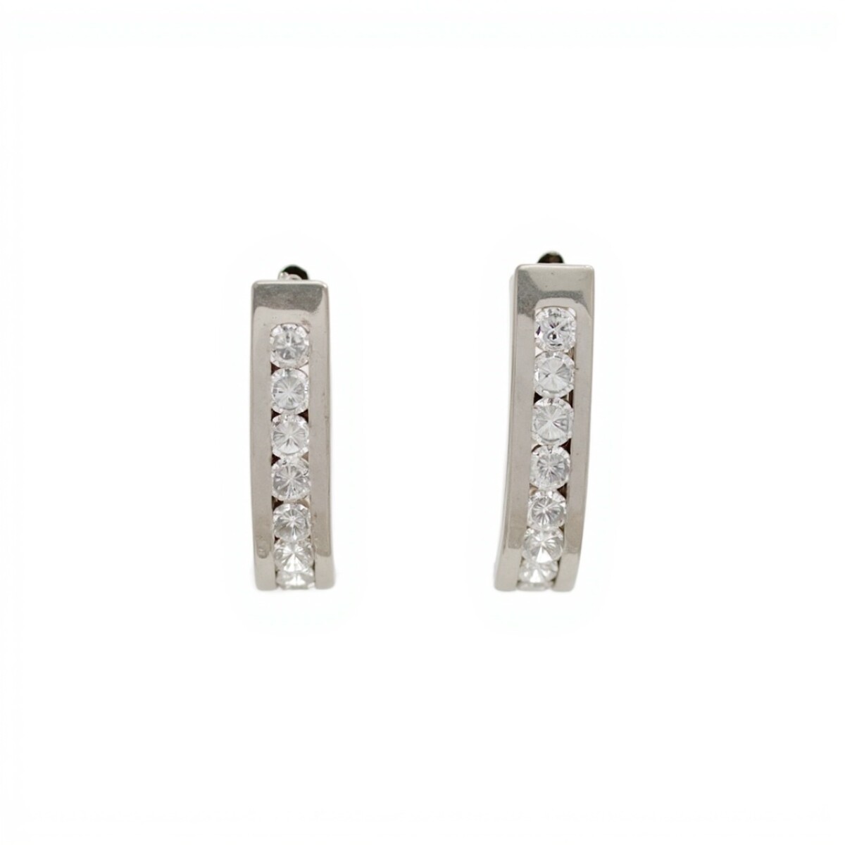 Caravanas Medio aro con Piedra-Plata 925-Piedra Zirconia-CA3004 - conpiedra 