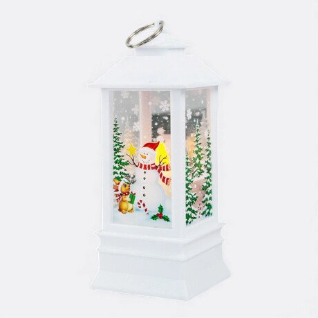 Farol Navideño Grande Blanco Muñeco De Nieve