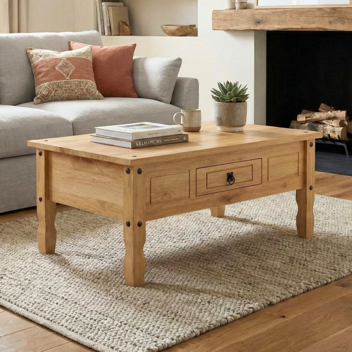Mesa de centro - Linea Mexicana - 95x50cm - Natural 
