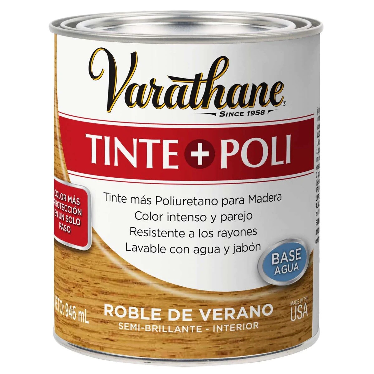 Tinta + Poliuretano - Roble de verano 0.946L Varathane 