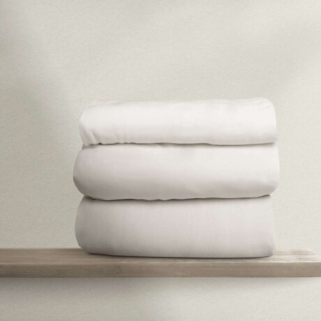 Juego De Sábanas 1 Plaza 200 Hilos 100% Algodón Blanco