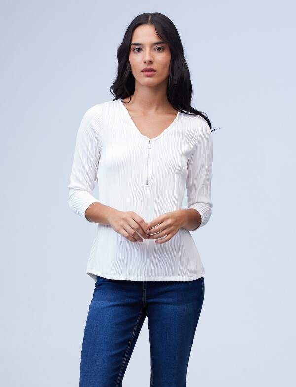 Blusa Zip BLANCO