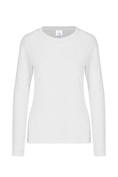 Camiseta a la base dry fit manga larga dama Blanco