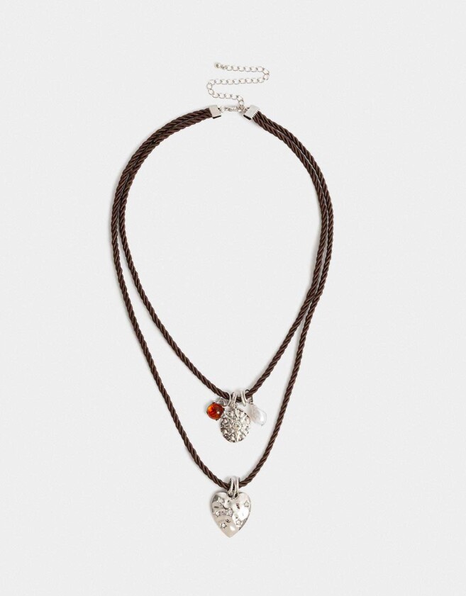 Collares Cortos Limited Edition Collar Multilayer Con Corazón - Plateado
