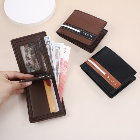 Billetera Masculina Clásica Bvei`s Marrón Oscuro