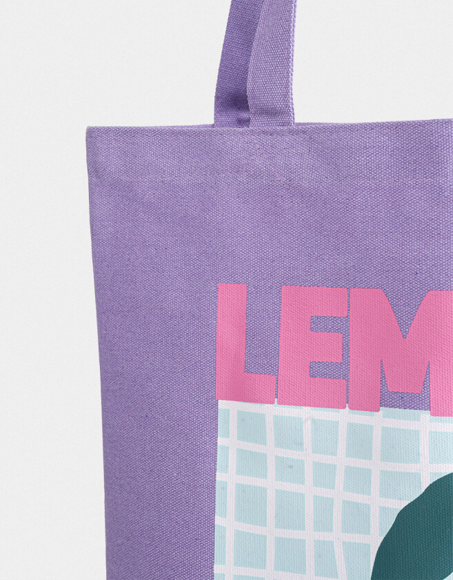 Bolsas reutilizables Estampados Tote Bag "lemon" - Violeta Lila