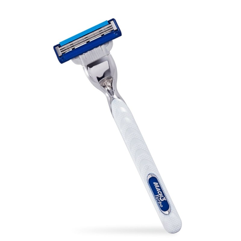 Máquina de Afeitar Gillette Mach 3 Turbo Con 2 Repuestos Máquina de Afeitar Gillette Mach 3 Turbo Con 2 Repuestos