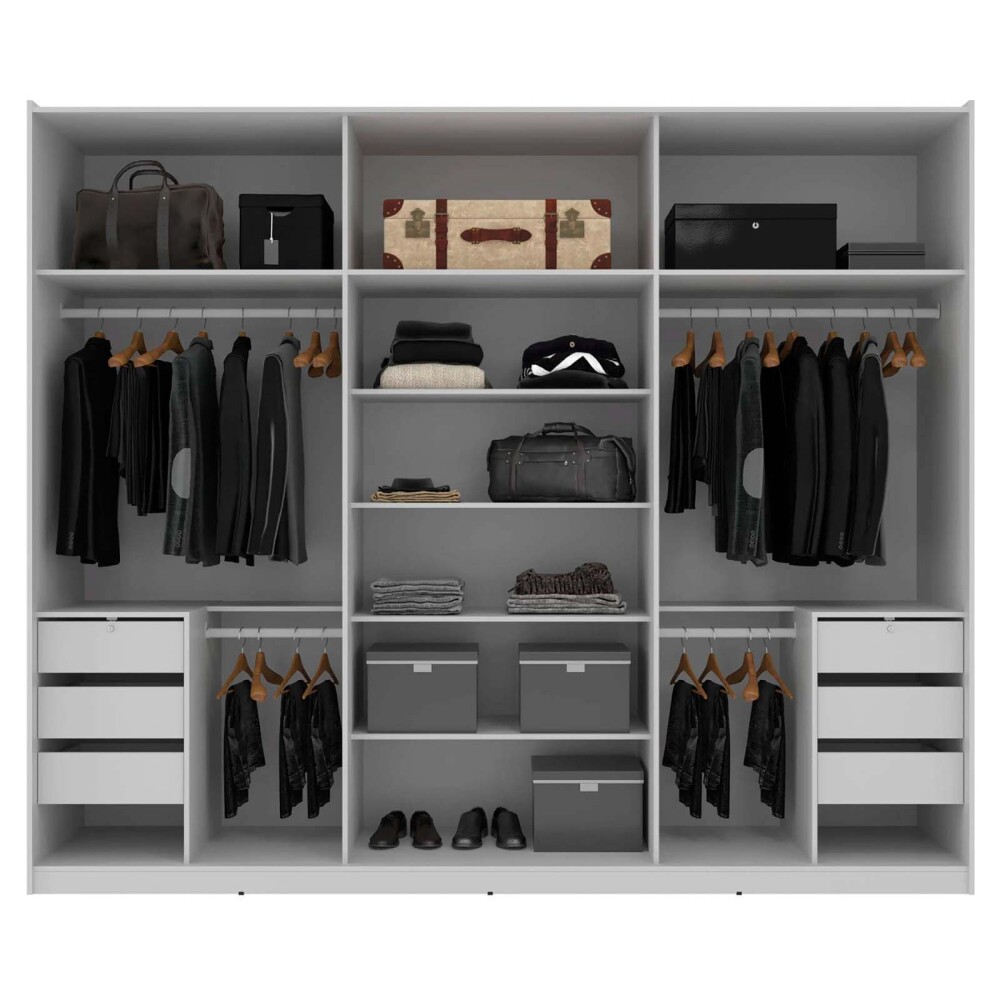 PLACARD ROPERO 3 PUERTAS MDF NEGRO VENETTO