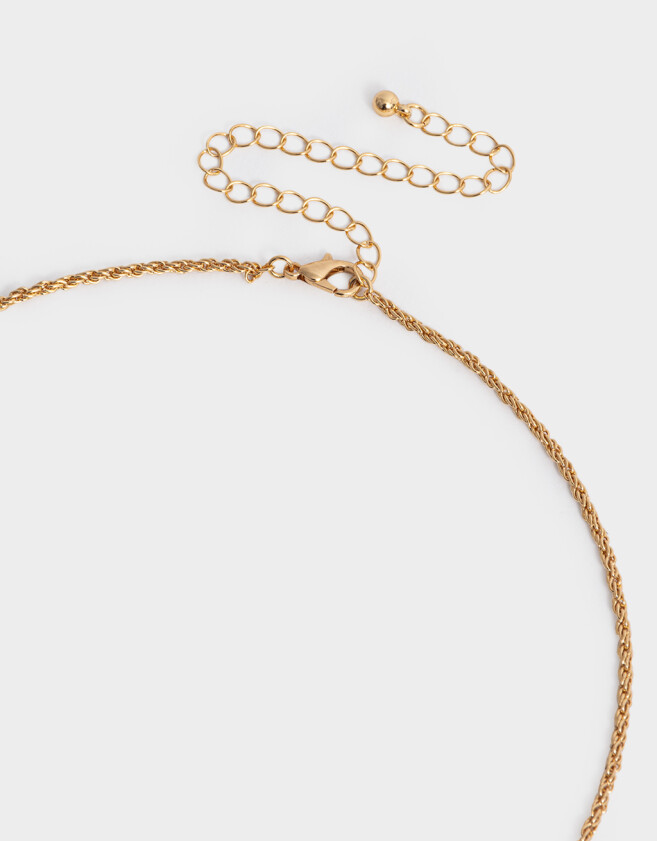 Bijouterie Set Bañada en Oro Set De Cadena Con Relicario Y Piedras - Dorado