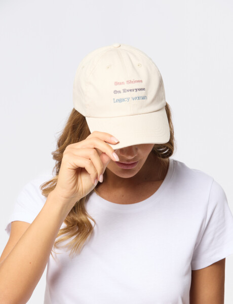 GORRO CON VISERA DE LONA Beige