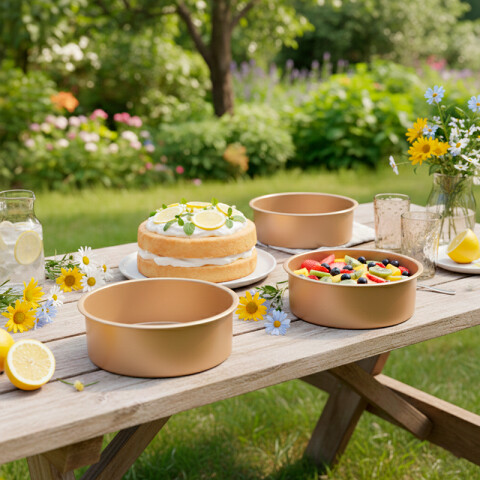 Tortera Fondo Móvil Oro 22 cm Tortera Fondo Móvil Oro 22 cm