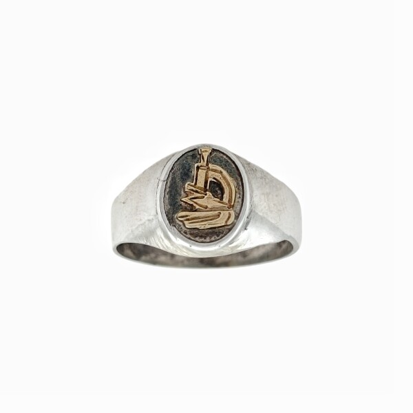 Anillo Profesión Laboratorista -Plata y Oro - AP5052 sinpiedra