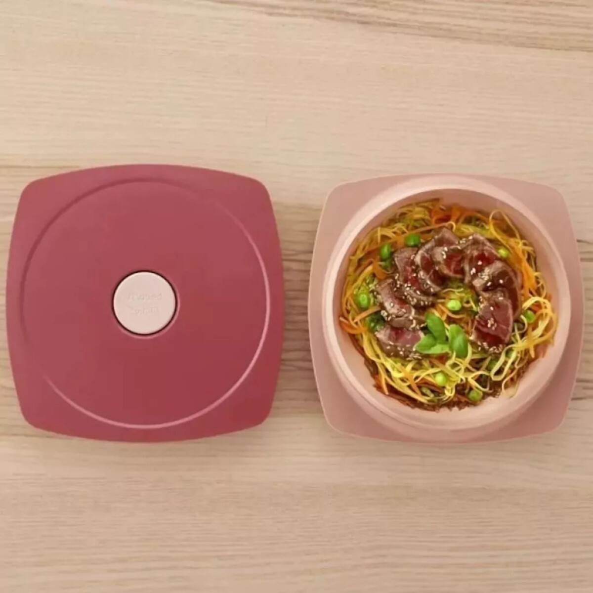 Tupper Hermético Maped Anti Derrames 900ml Rosado 