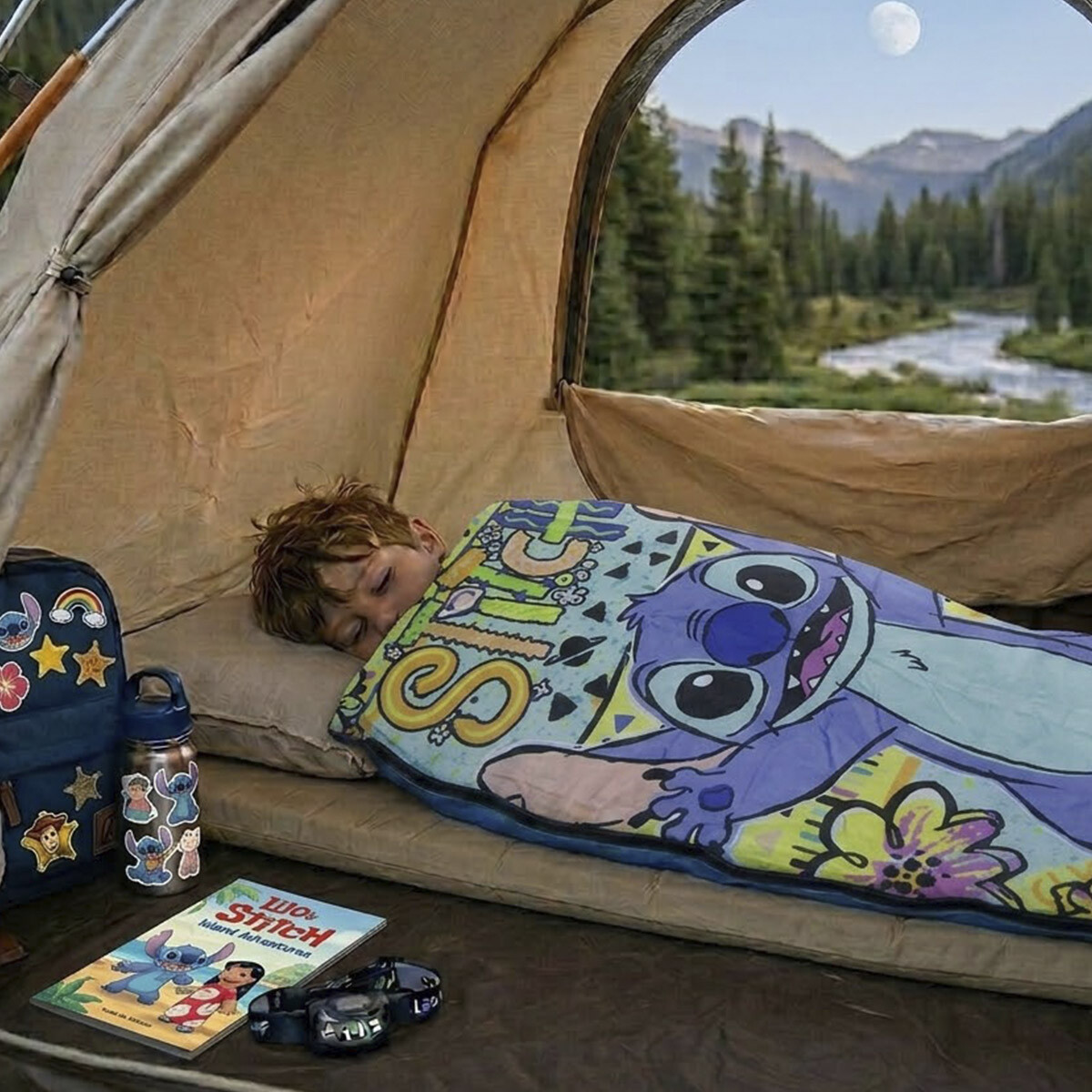 Sobre de Dormir Infantil Stitch 130 x 70 cm - TURQUESA 