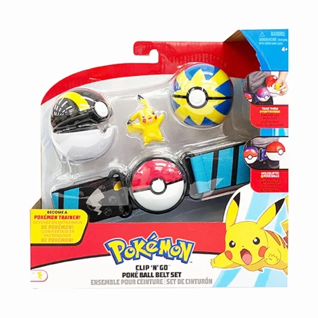 Set Pokemon Cinturón Poke Bolas Clip N Go PIKACHU