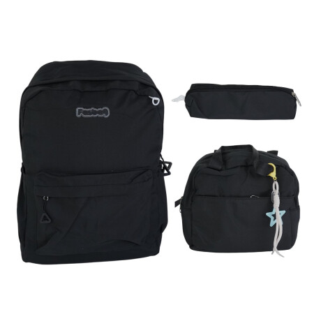 Mochila lisa con lunchera y cartuchera Mochila lisa con lunchera y cartuchera