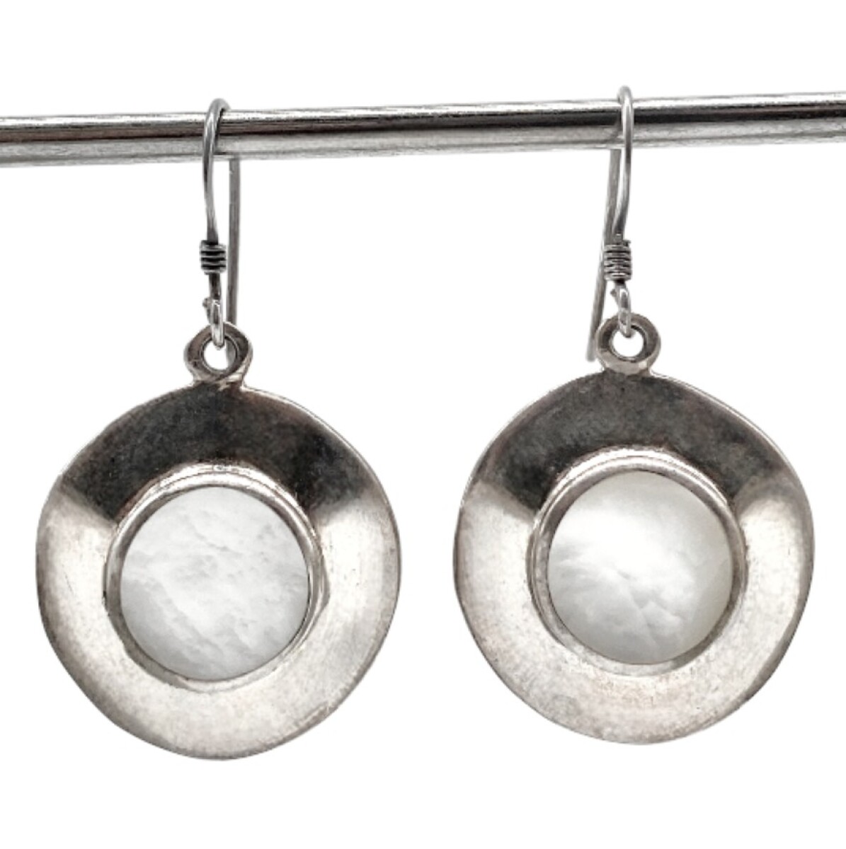 Caravanas círculo nacar - plata 925 - nacar - CA8442 - conpiedra 