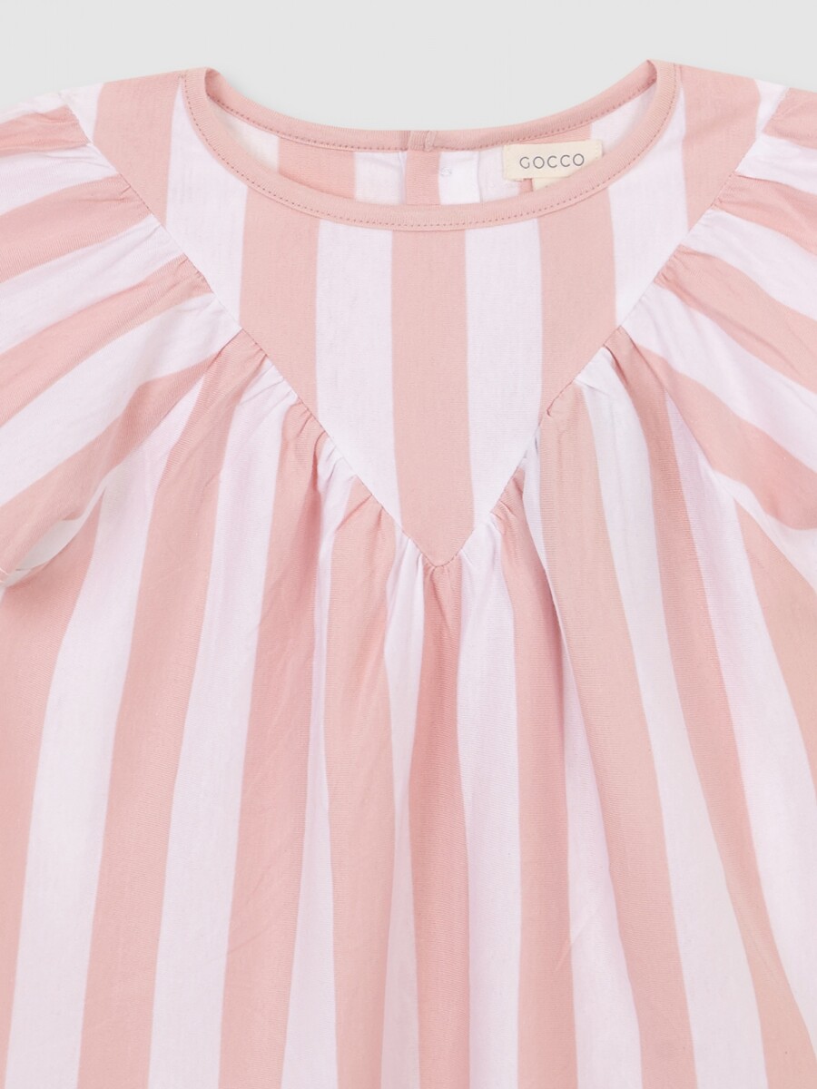 Camiseta De Rayas Rosa
