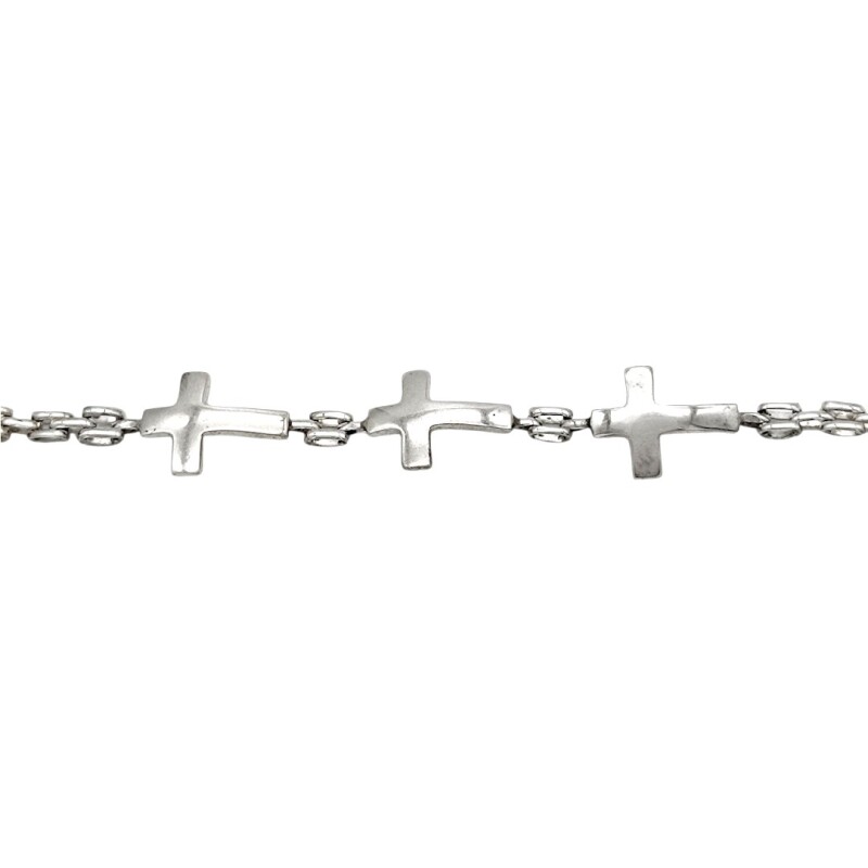 Pulsera Cruces-Plata 925-Sin Piedra-PU3346 sinpiedra