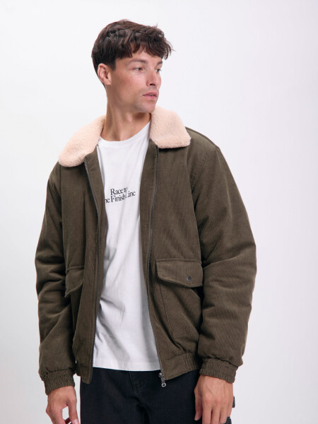 Campera bomber pana Verde