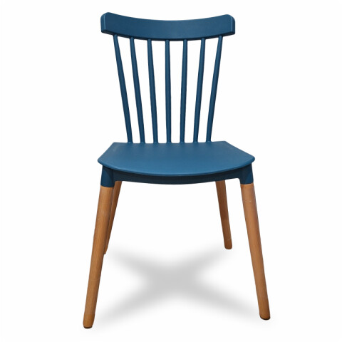 Silla Diseño Windsor con Patas de Madera para Comedor y Jardín - Azul Silla Diseño Windsor con Patas de Madera para Comedor y Jardín - Azul