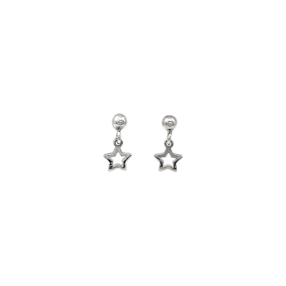 Caravanas pendientes Estrellas - Plata 925 - Sin piedra - CA3957 - sinpiedra 