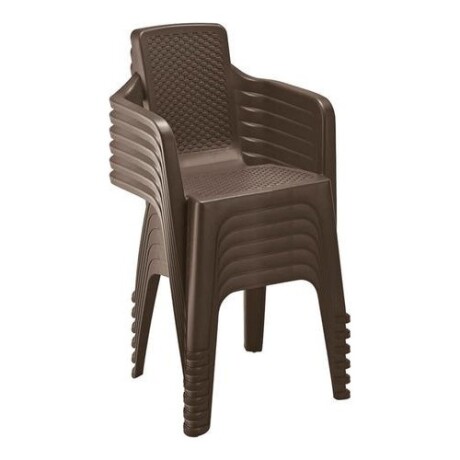 Silla de jardín apilable con apoyabrazos Rimax Eterna Wengue