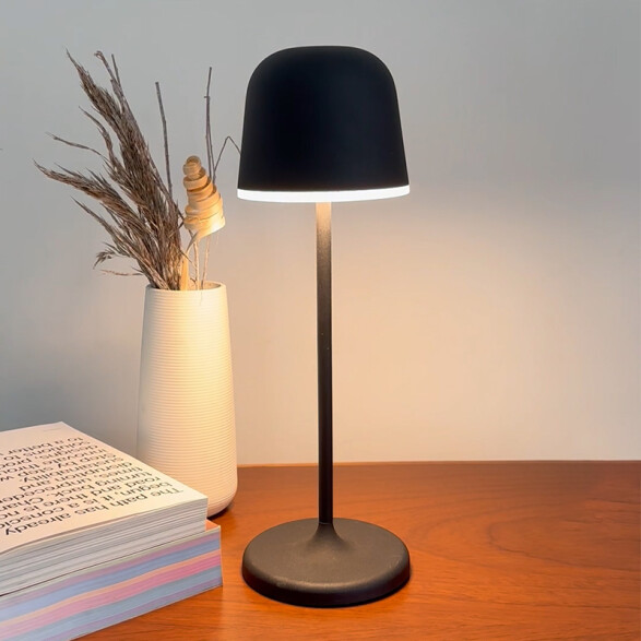 Portátil LED inalámbrica negra p/exterior cálida EG0496