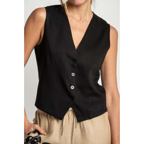 Chaleco Lino Negro