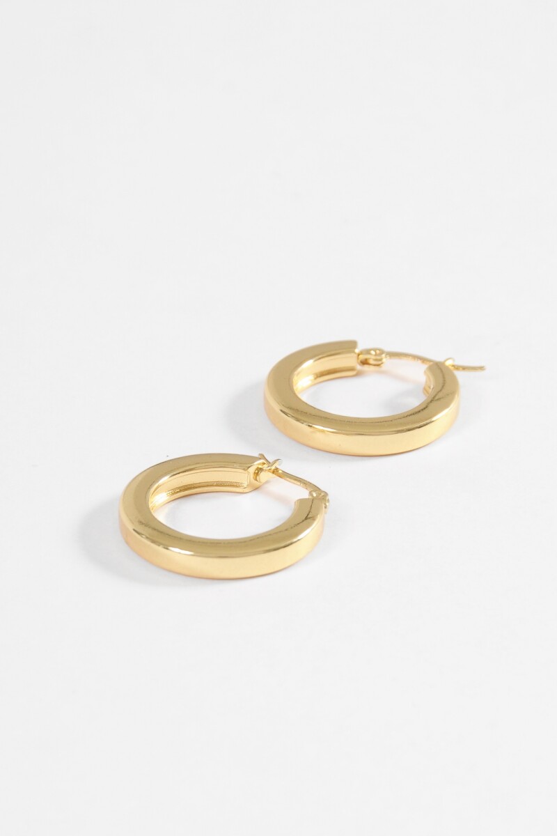 Aros geométricos 2,5 cm acero dorado