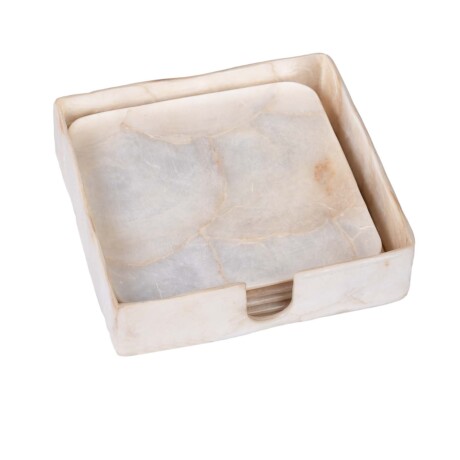 SET 4 POSAVASOS NACAR NATURAL-BEIGE BCS 2408