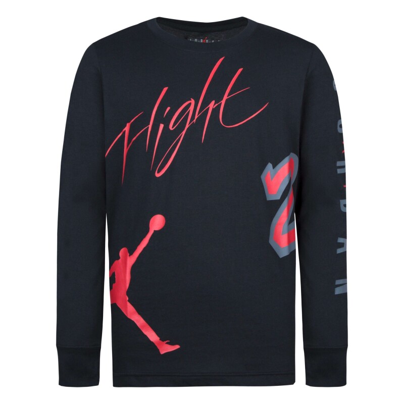 Camiseta All Over Retro L/S Tee de Niño Negro