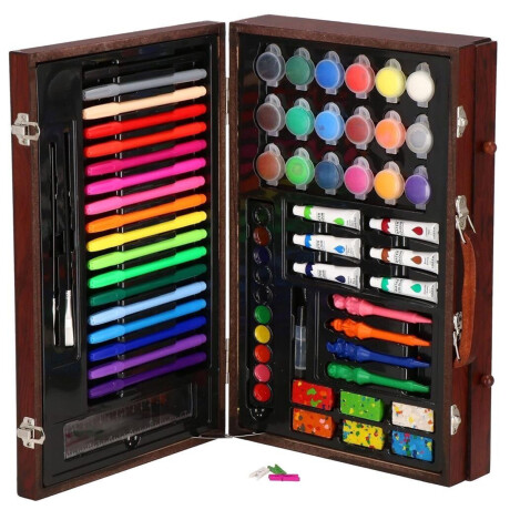 Set Arte Madera 123p Dibujo Valija Escolar Marcador Esc002002