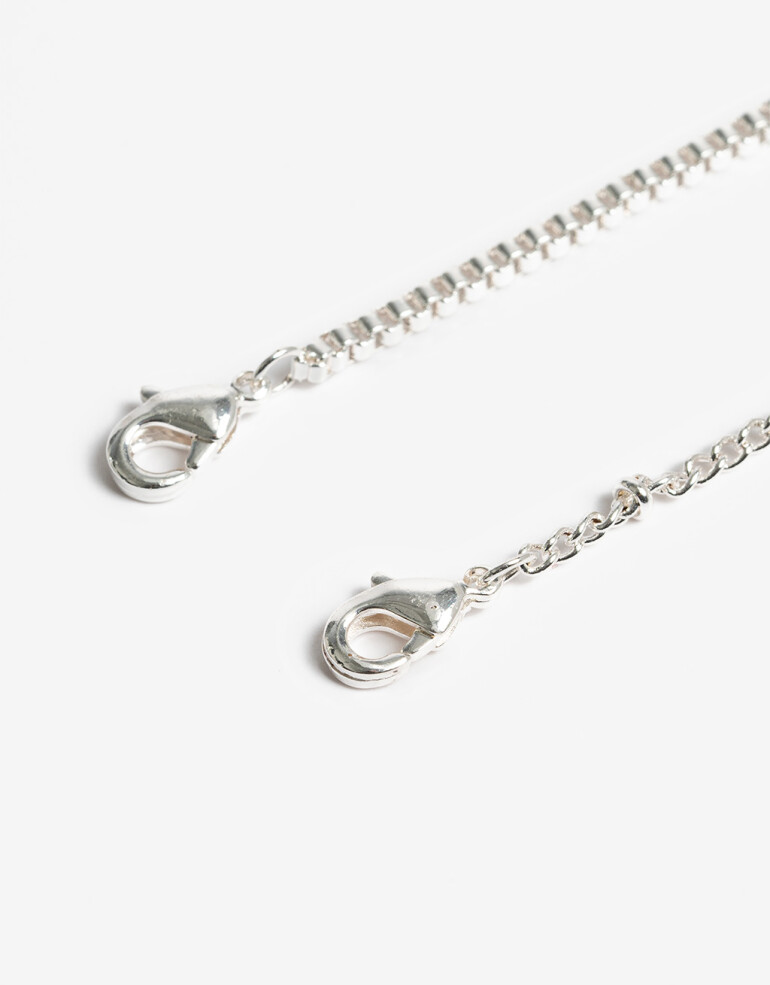 Pulseras Flexibles Sets Cubic zirconia Set De Pulseras Con Cubic Zirconia - Plateado