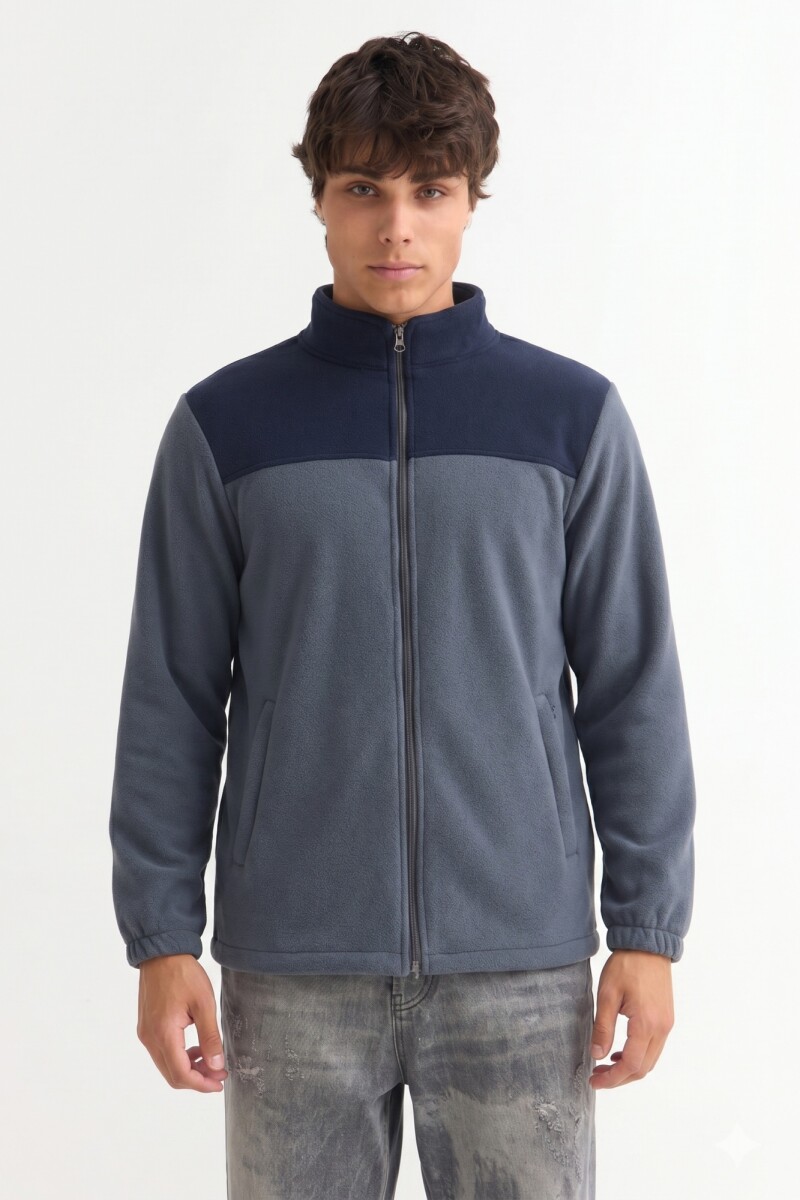 Campera de polar con corderito GRIS