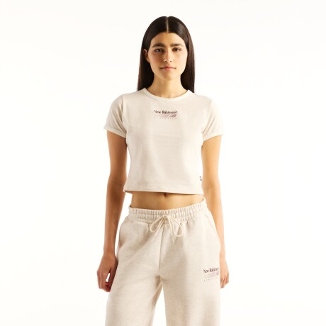 Remera New Balance de Dama - Trackside - WT62O4MBLIT CHARCOAL HEATHER