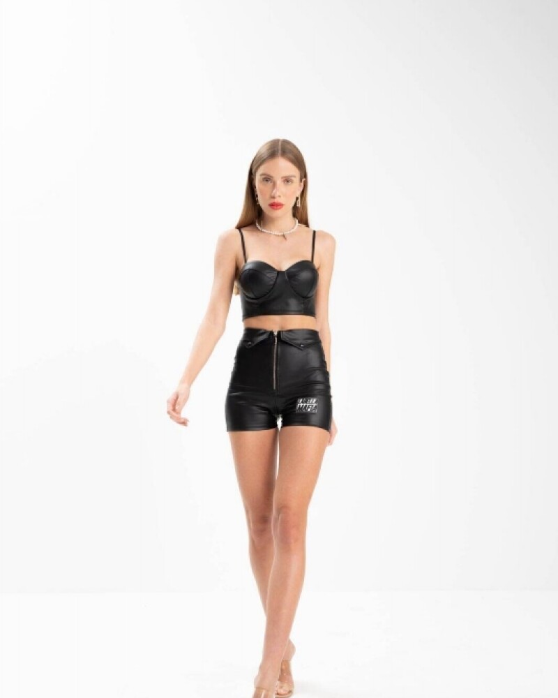 Conjunto Match Top Y Short Negro U