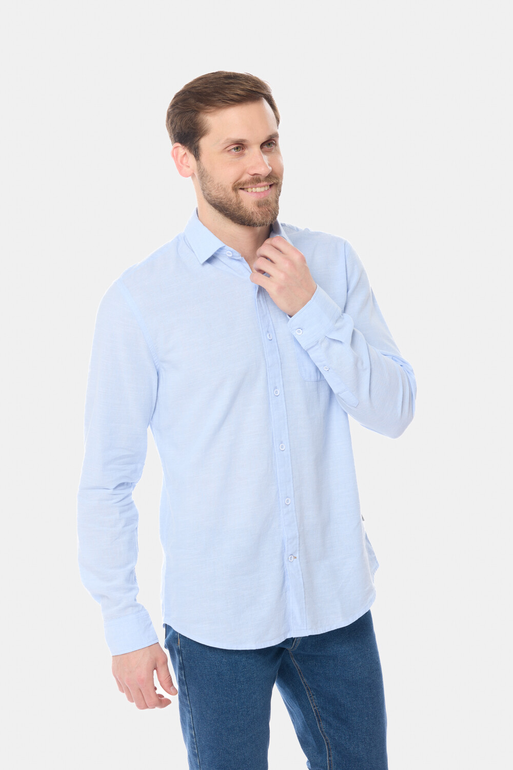CAMISA DE LINO Azul
