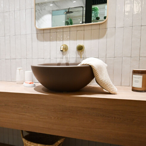 Bacha circular beige mate de apoyar 50 diá x 20 000