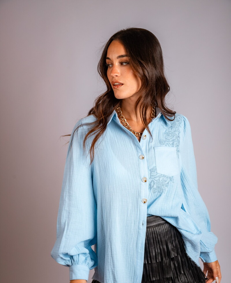 Camisa Luz (PRE VENTA) celeste