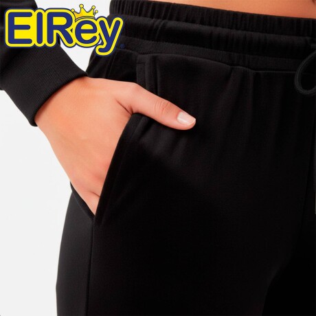Conjunto Jogging Plush Campera + Pantalón Dama Negro