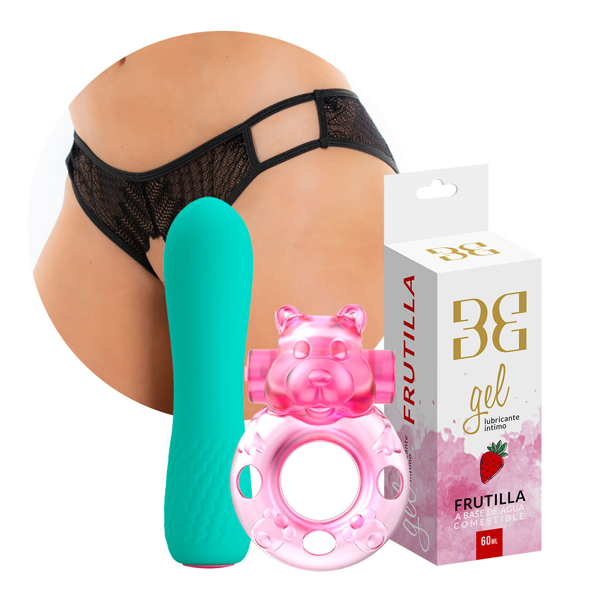 Elfin Vibrador + Tanga Abierta + Anillo Vibrador + Gel 