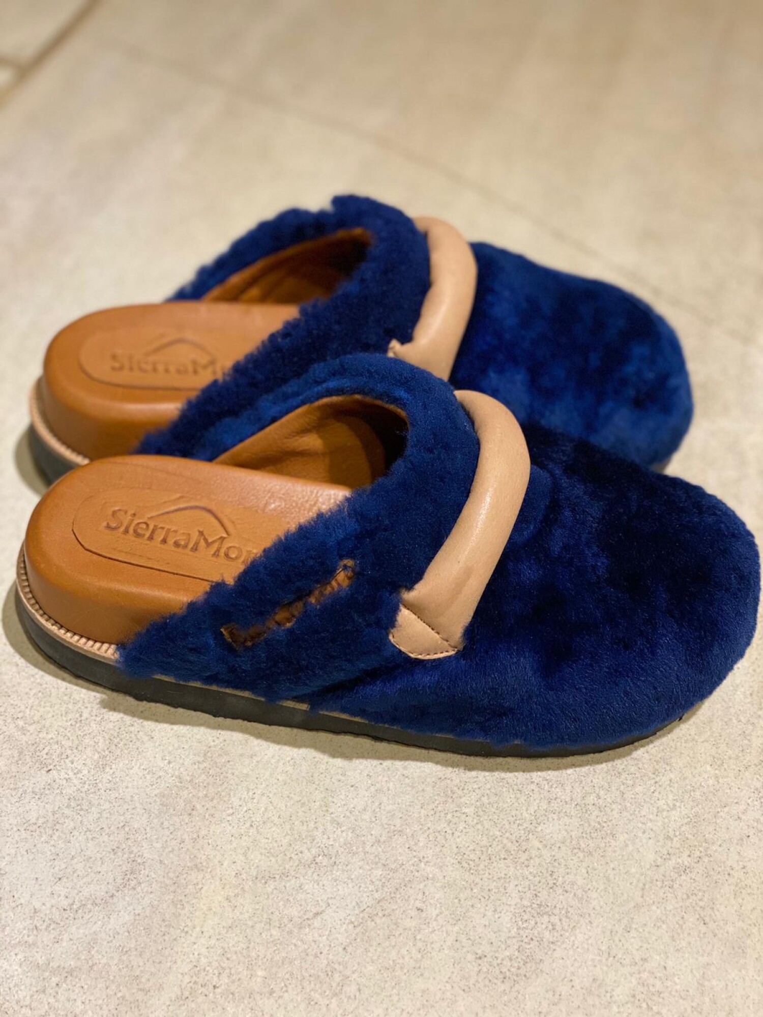靴 CITYSHOP C ME SKIN SLIPPERS City Slipper - Leather Azul — Sierra Mora