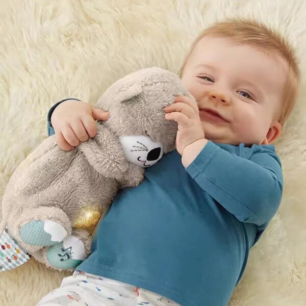 Peluche Nutria Bebé Respira Y Relaja Dormir Niño Tendencia Color Variante Blanco
