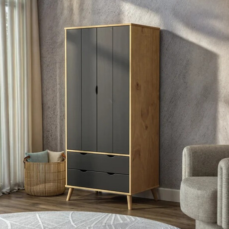 Ropero 2 puertas - Madera maciza MADERA PRETO