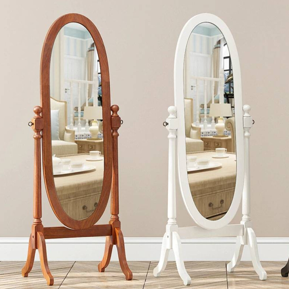 Espejo Victorian de pie ovalado Blanco